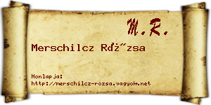 Merschilcz Rózsa névjegykártya